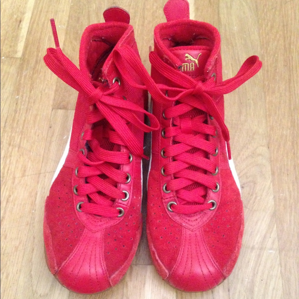 Rare Puma Red Suede high tops